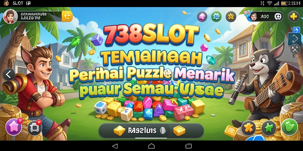 Tampilan gameplay 738SLOT dengan level puzzle menarik.