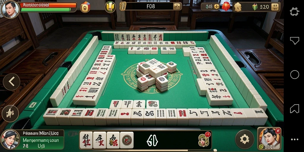 Tampilan gameplay Mahjong yang menarik di F08.