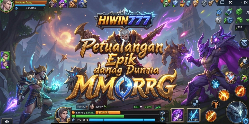 Screenshot utama HIWIN777 menampilkan pertarungan seru dalam dunia MMORPG.