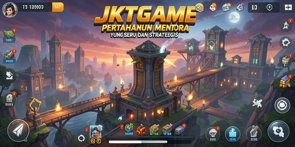 Tampilan gameplay seru JKTGAME dengan strategi Tower Defense yang mendebarkan.