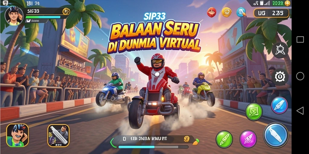 Screenshot SIP33 menunjukkan aksi balapan yang mendebarkan dan lingkungan yang realistis.